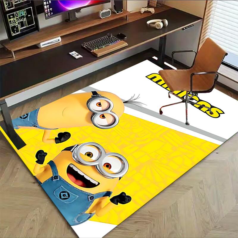 1pc Minions Adventure Poster Carpet for Playroom Bedroom Living Room Sofa Home Decor,kids Game Area Rug Non-slip Floor Mat Y72821