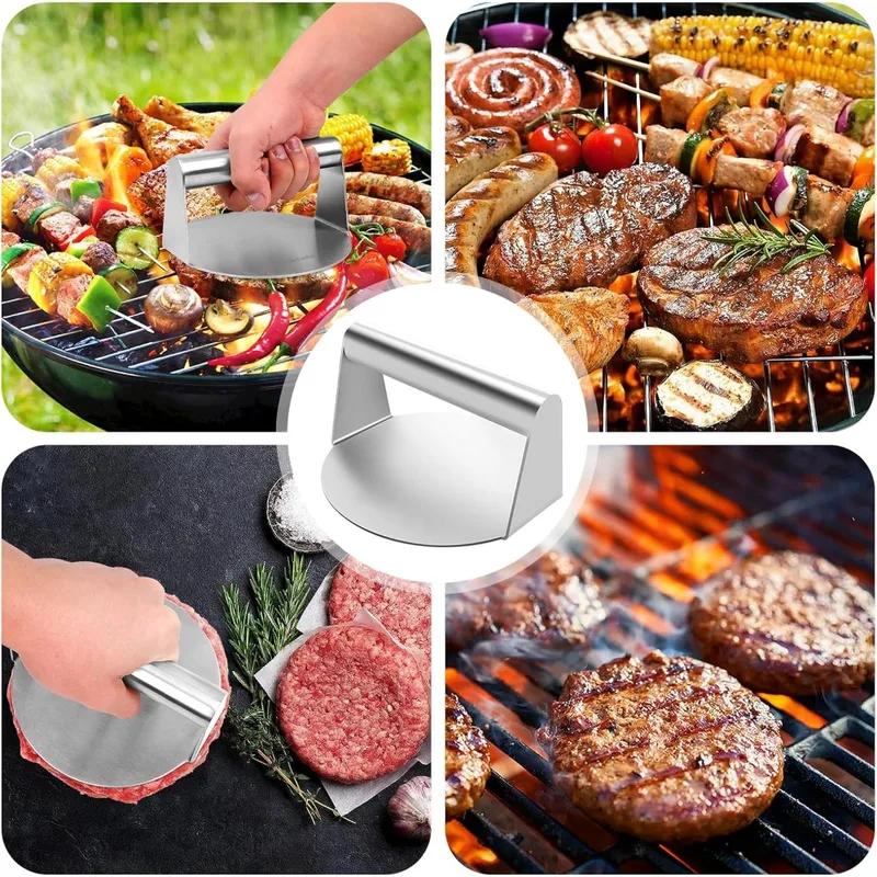 Stainless Steel Hamburger Meat Press Barbecue Meat Press Used To Fill Burgers Sliders Regular Beef Burgers for Outdoor Grilling