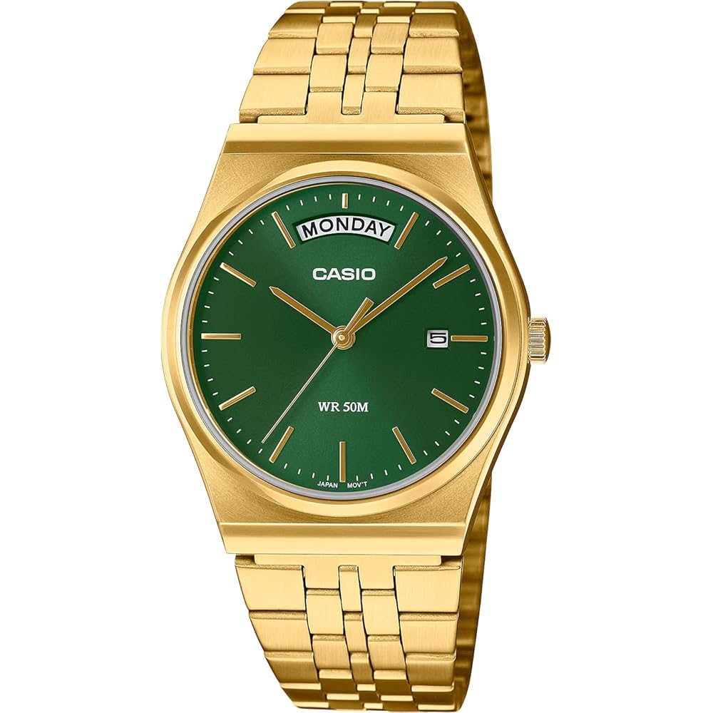 Casio Standard Analog Quartz Men s Watch MTP-B146G-3AV Gold Green Imported Model