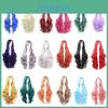 Peluca Ondulada Larga de 80 cm en Colores Vibrantes Fibra de Alta Temperatura Ideal Para Eventos de Cosplay