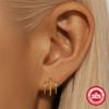 Daily Versatile S925 Pure Personalized Design Three-Layer C-Shaped Simple Fashion Stud Earrings