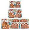 Christmas Kitchen Anti-slip Mat Carpet Flannel Door Mat Three-piece Set 45*120CM/50*80CM/40*60CM