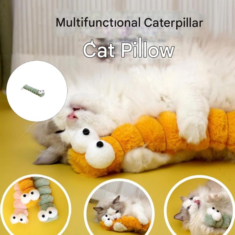 Washable Cats Plush Pillow Including Catmint And Teeth Cleaning Chew Toy For Fun And Orals Hygiene