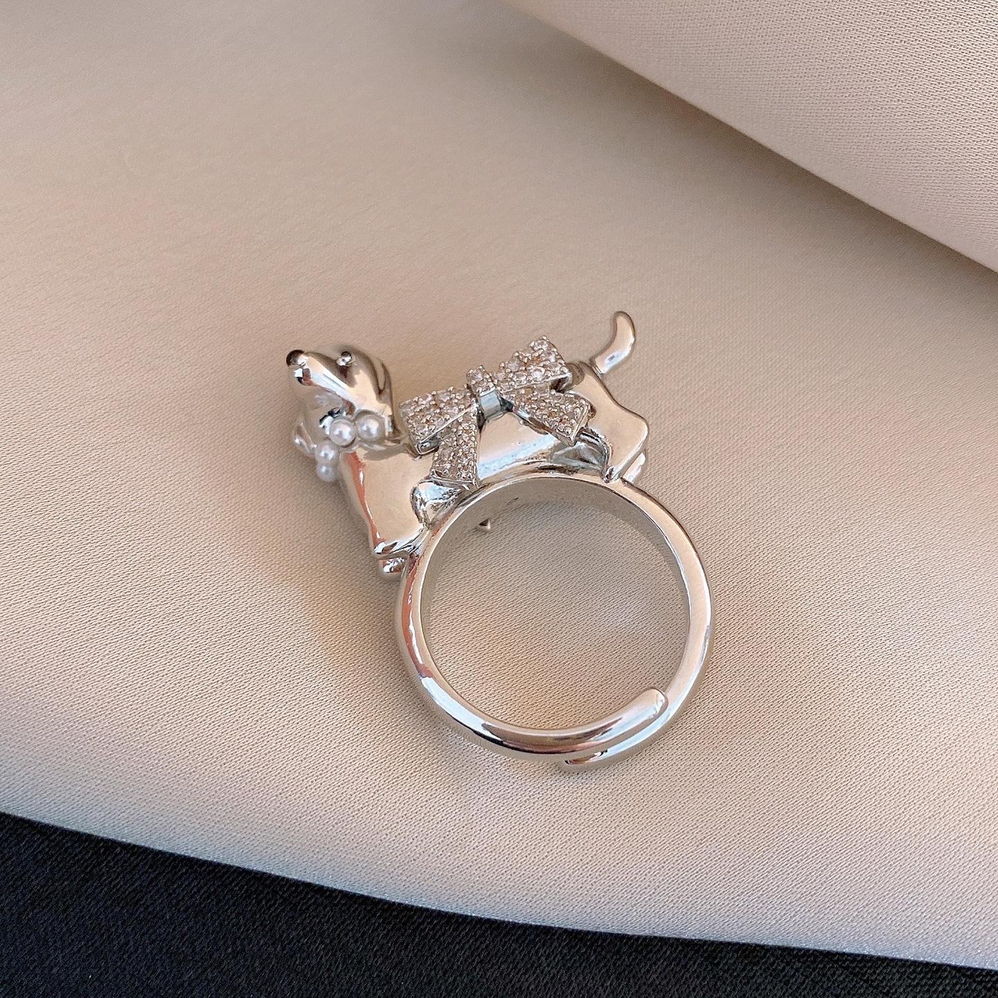 

Cartoon cute bow love puppy earrings stud earrings sweet personality earrings