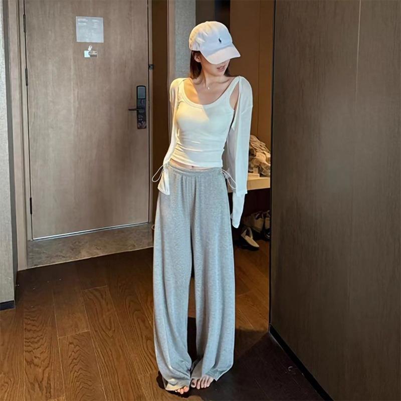 Maternity Casual Pants Glutinous Rice Pants Grandma Pants Loose Wide-leg Pants Drape No Support Casual Outerwear Straight Pants