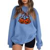 Women's Comfortable Round Neck Long Sleeve Sweatshirt Loose Fit Casual with Color and Halloween Print