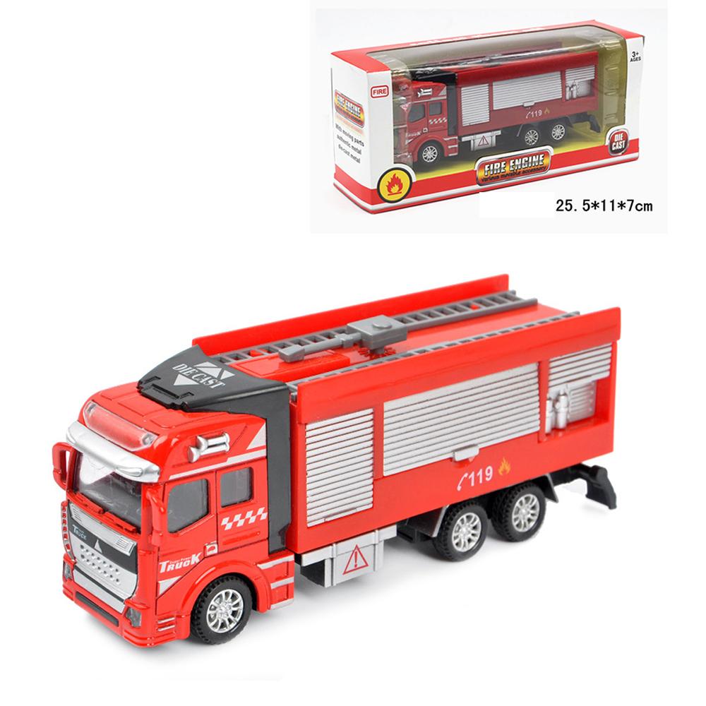 

1/48 детская пожарная машина, игрушечная модель, откидной сплав, литье под давлением и игрушки, транспортные средства, подарок на день рождения для мальчика 1/48-Size:19*7.5*5.5cm красный