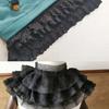 13CM Wide 3D Pleated Mesh Chiffon Fabric White Black Ruffled Lace Trims  DIY