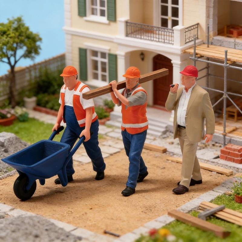 Professional Craft Construction Team Figures 1:64 Scale Resin Art Accessories For Model Railroad And Displays