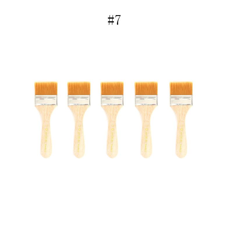 5/10/12pcs/Set Memory Nylon Paint Brushes for Acrylic/Oil/Watercolor Drawing Wooden Synthetic Bristles Easy To Clean BBQ Brush