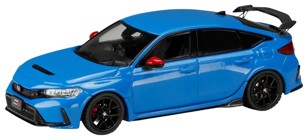 HobbyJAPAN HJD43 Scale Honda Civic TYPE R RACING BLACK Package with OEM Racing Blue Finished Model 1/43 (FL5) Options, Pearl, (HJD431004BL)