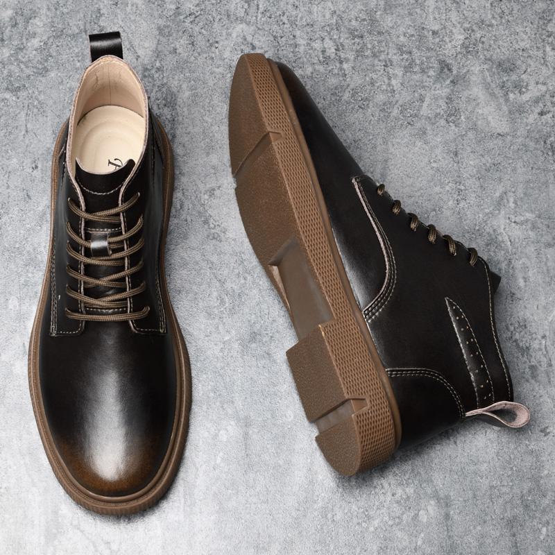 Man Elevator Shoes Men  Ankel Boots Height Increase Insole  6cm  Outdoor Plus Size 38-44