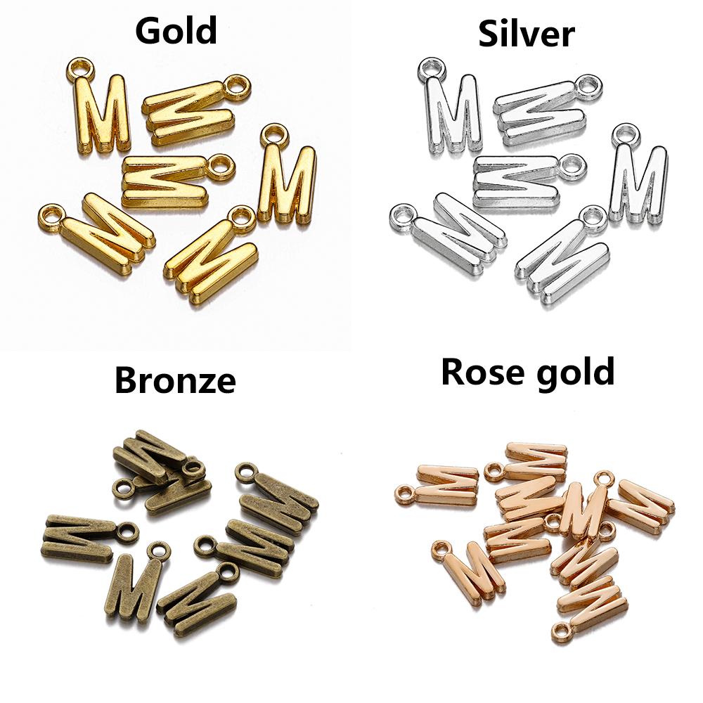 26-30Pcs 7X16 mm Alloy 26 Alphabet A-Z Letters Charms Pendants For DIY Bracelet Necklace Jewelry Making Supplies Accessories
