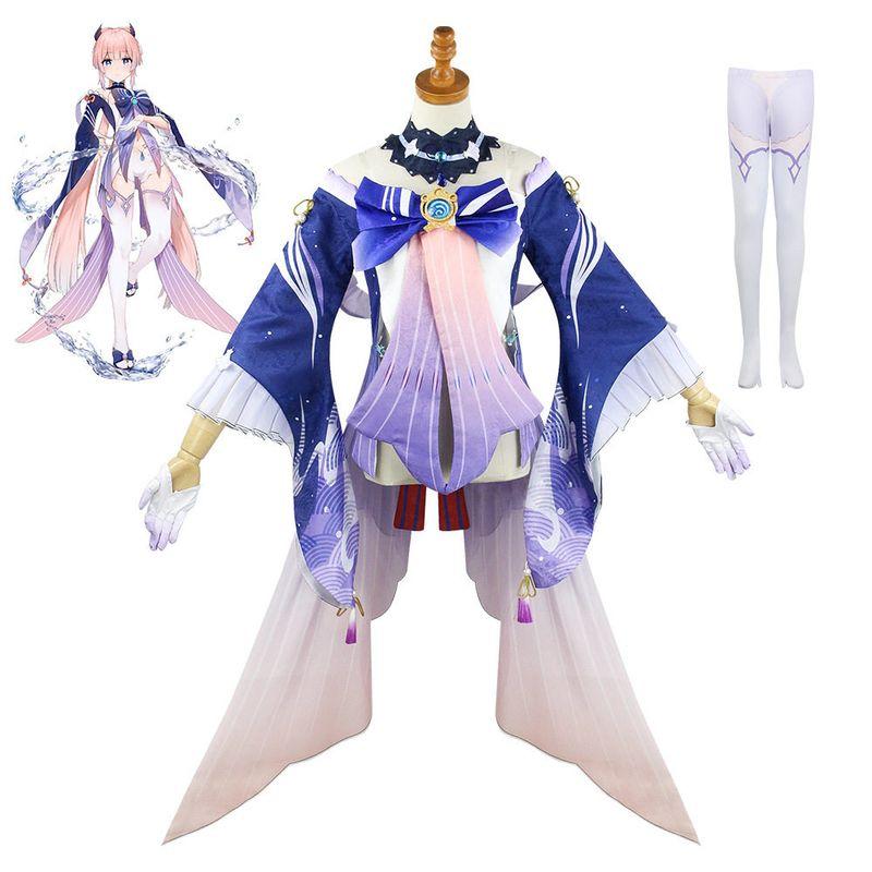 Genshin Impact Cosplay Costume Sangonomiya Kokomi Cosplay Five-Star Anime Game Two-Dimensional Character Role-Playing In Stock