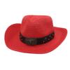 National Style Cow Label Soft Brim Denim Straw Hat Foldable Sun Hat Hidden Riding Hat Rolled Edge Beach Hat