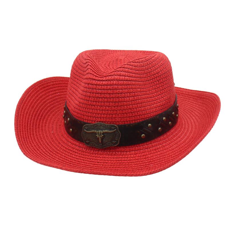 National Style Cow Label Soft Brim Denim Straw Hat Foldable Sun Hat Hidden Riding Hat Rolled Edge Beach Hat