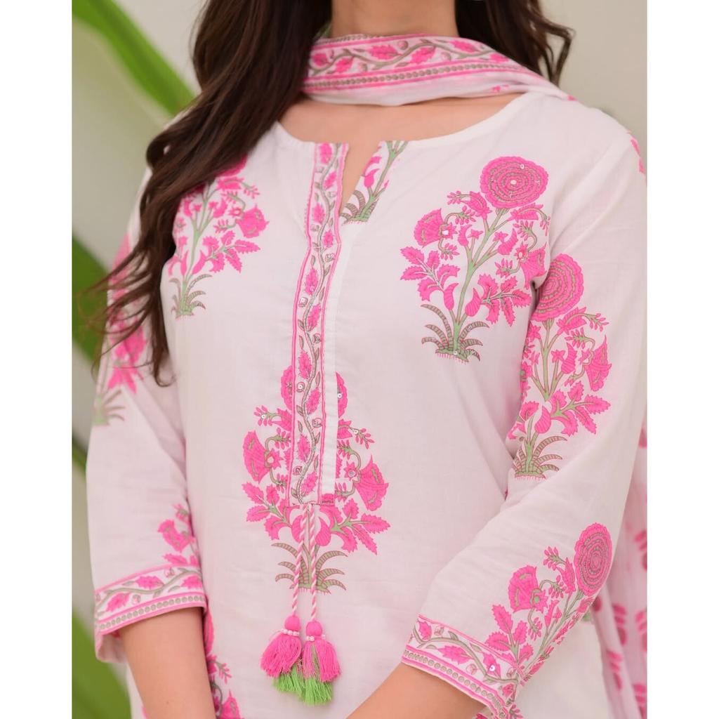 Indian Designer Top Tunic Kurta Pant Dupatta Set Women Bollywood Ethnic Kurti SC-2179