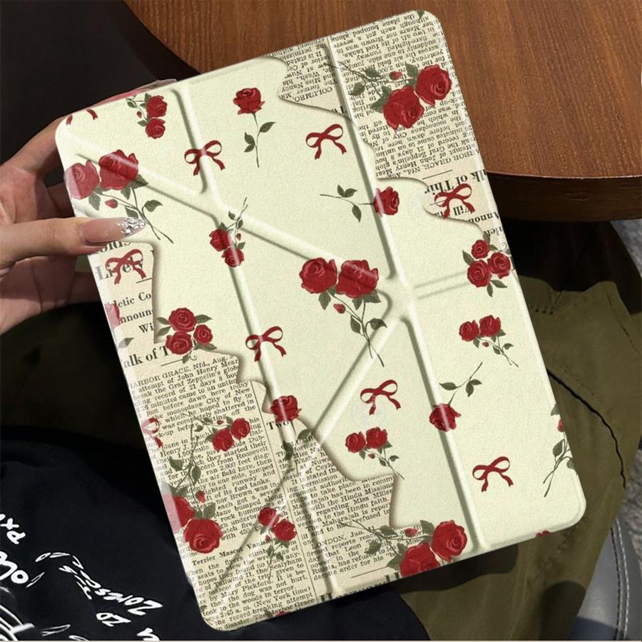Rose Bow Tablet Case For iPad Air 4 5 M3 M2 1 2 M4 11inch Pro 2025 Mini 6 7 Pro 11th 10th 9th 8th 7th 12.9inch Holder Cover