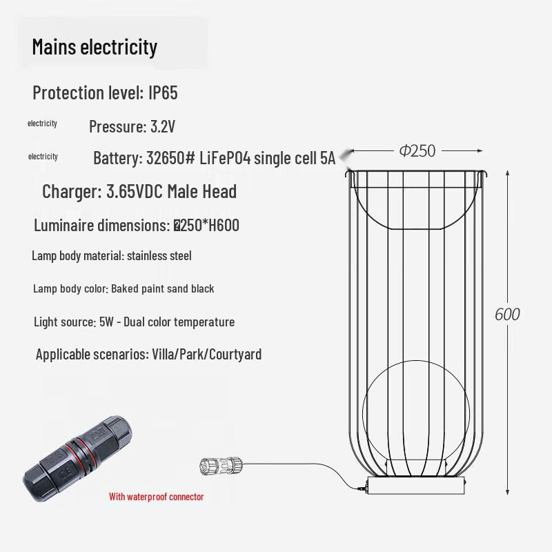 Jundingying Outdoor Stainless Steel Solar Lawn Lamp