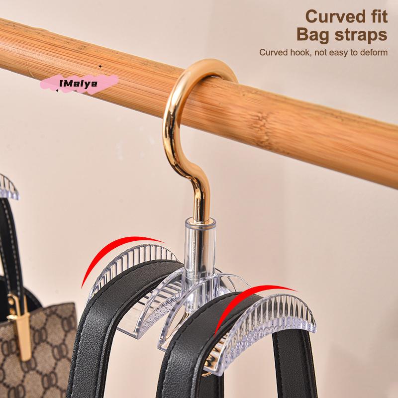 M-1Pc 360° Rotating Bag Hook Multifunctional Bag Scarves Hanger Wardrobe Coat Rack No Drilling Required Home Storage Hangers