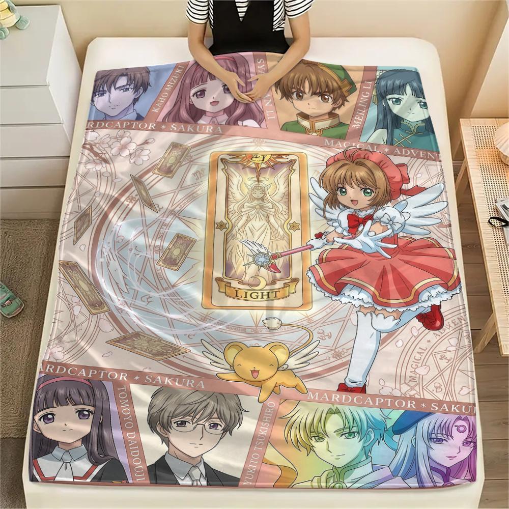 Cardcaptor Sakura splicingPrint Flannel Blanket, High Quality Comfortable for All Seasons, Home Decor, Warmth and Comfort