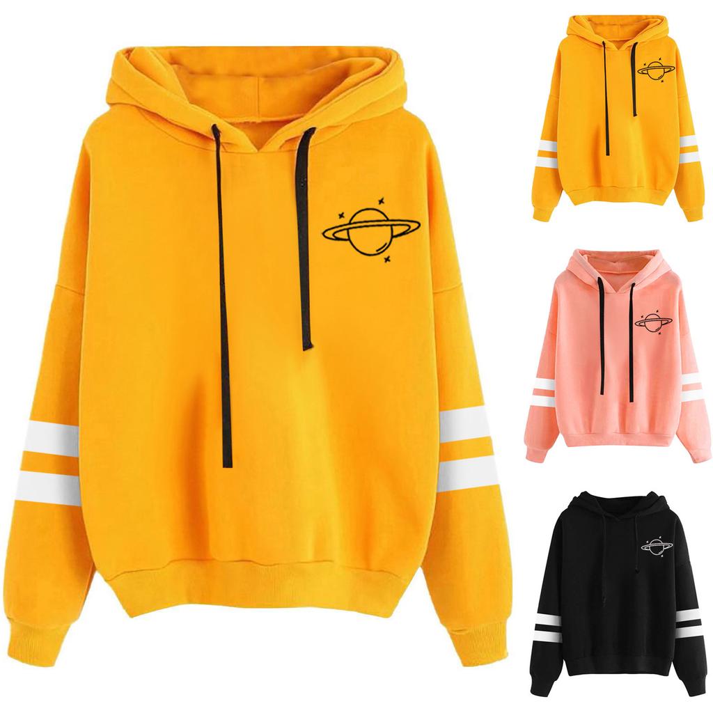 Autumn and winter long sleeved planet print hooded sweatshirt 6994
