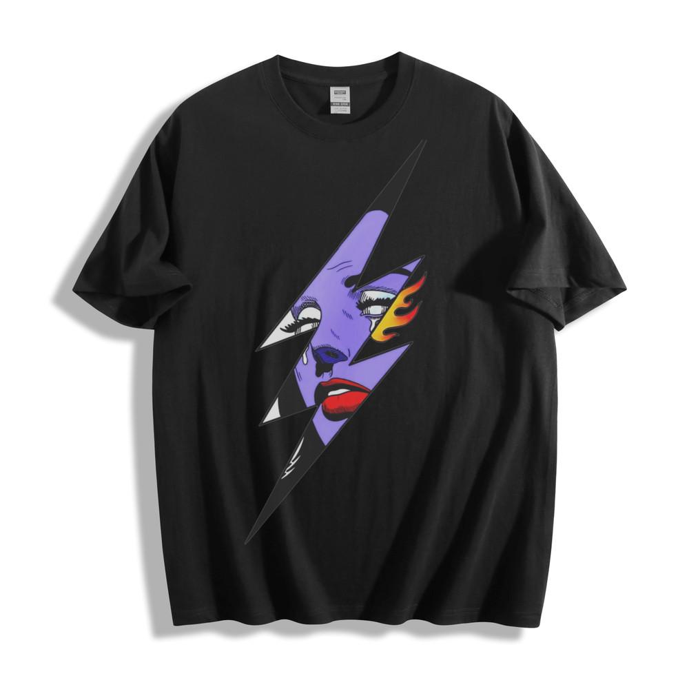 

Lightning Bolt Pop Art T-Shirt - Edgy Graphic Design Unisex Tee 4XL
