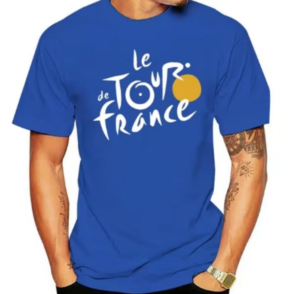 Sommer Rund Hals 3D Tour de France Trykk Topp Moteabel Casual Kortermet Herre T-skjorter