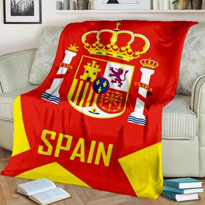 Spain's Royal Emblem Printed Throws Blanket Soft Flannel Blankets for Couch Bed Gifts for Men Women Picnic Blanket Christmas Gifts