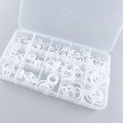 225PCS Clear O Rings Assortment Kits Food Grade Silicone Sealing Gasket Washers Plumbing