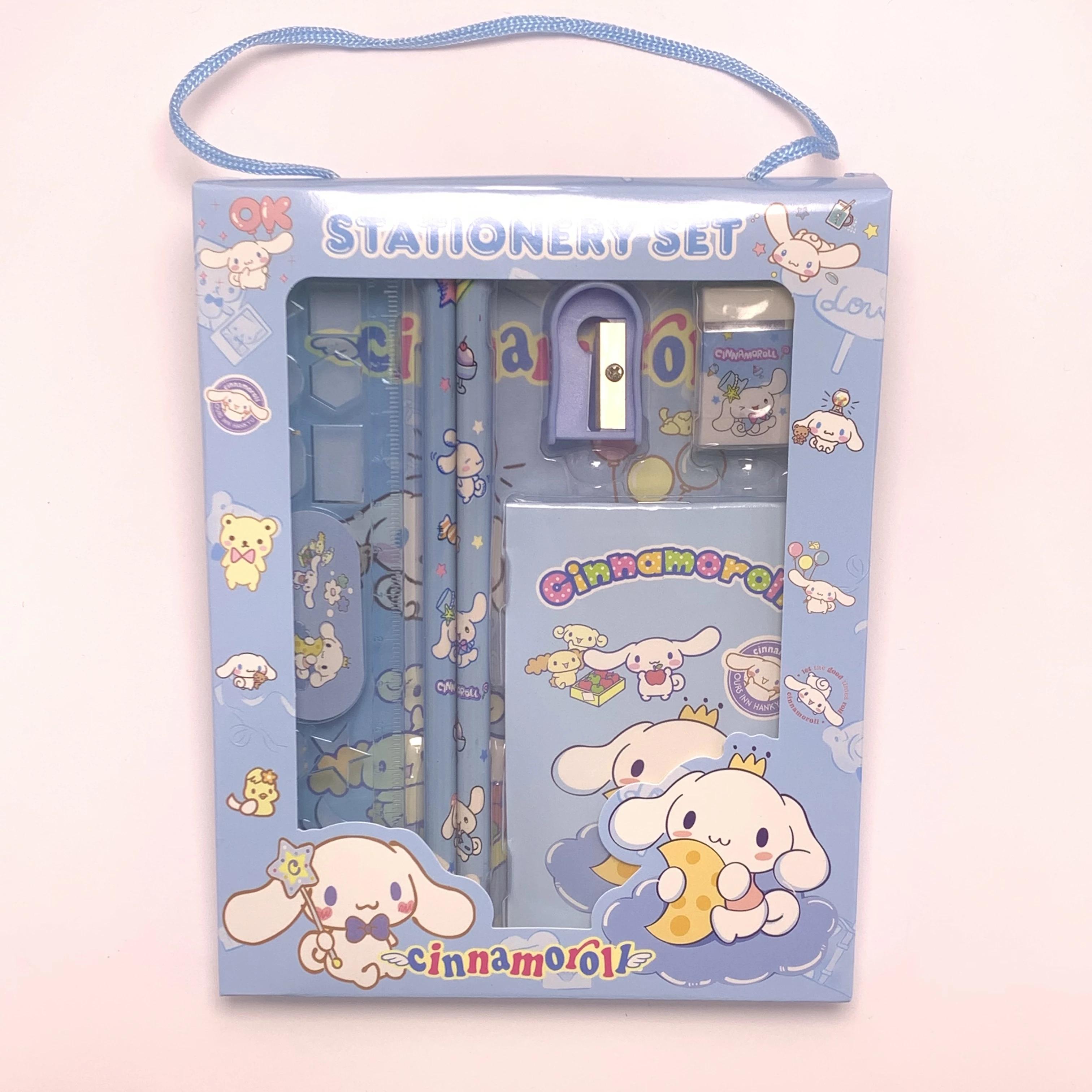 

Sanrio Kuromi Melody Hello Kitty Handheld Stationery Collection Anime Cartoon Pencil Ruler Notebook Kid Educational Present Holiday Prize