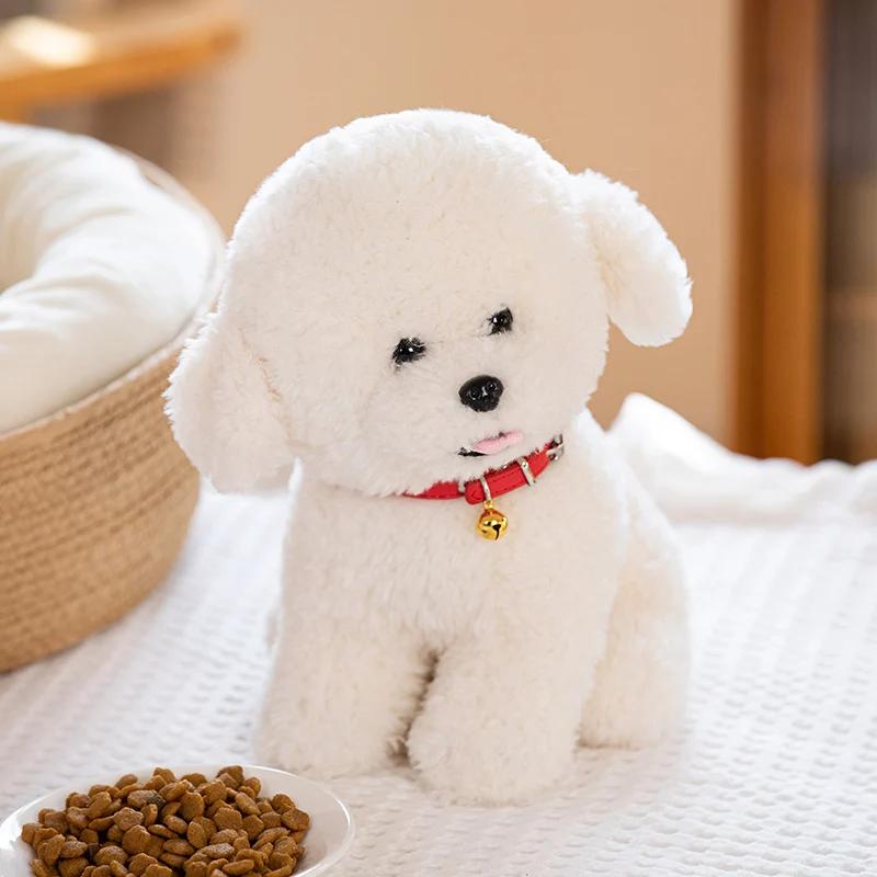 22/28/48CM Simulation Bichon Dog Frise Plush Toys Lovely Puppy Dolls Stuffed Soft Accompany Animal Birthday Xmas Gifts For Kids