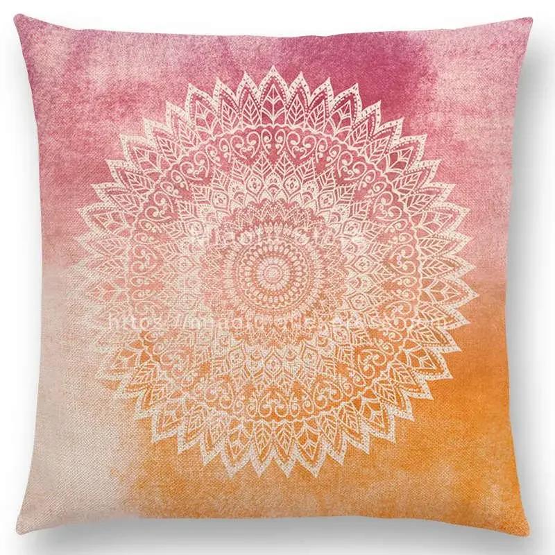 Neuer verträumter Regenbogen Boho Wunderschöne Mandalas Freier Geist Savanne Drucke Goldene Nächte Seelen Kissenbezug Sofa Überwurf Kissenhülle