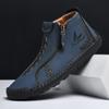 New Winter Handmade Leather Men Boots Outdoor Zipper Design Sneakers Man Breathable Casual Leather Shoes Men Ankle Boots Slip On