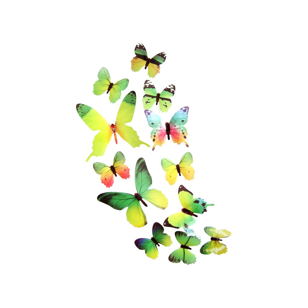 Butterflies Stickers Art Adorn Colorful Living Room 3D Background Adornment Household DIY Decal Indoor Wall Decals Wallpaper