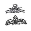 3Pcs Women Hair Claws Spider Bat Skull Hand Shape Hair Clips Anti-slip Teeth Back Head Hair Barrettes Hair Styling Accessories