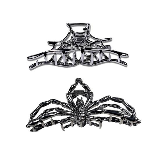 3Pcs Women Hair Claws Spider Bat Skull Hand Shape Hair Clips Anti-slip Teeth Back Head Hair Barrettes Hair Styling Accessories