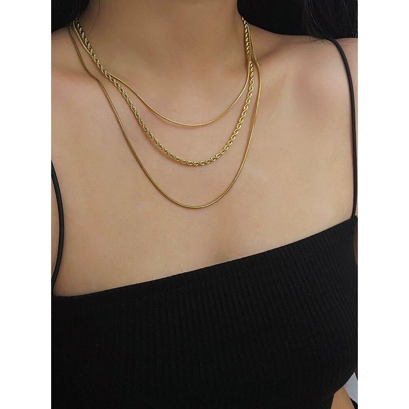 INS Bloggers Same Style Street Shot Titanium Steel Electroplated 18K Necklace
