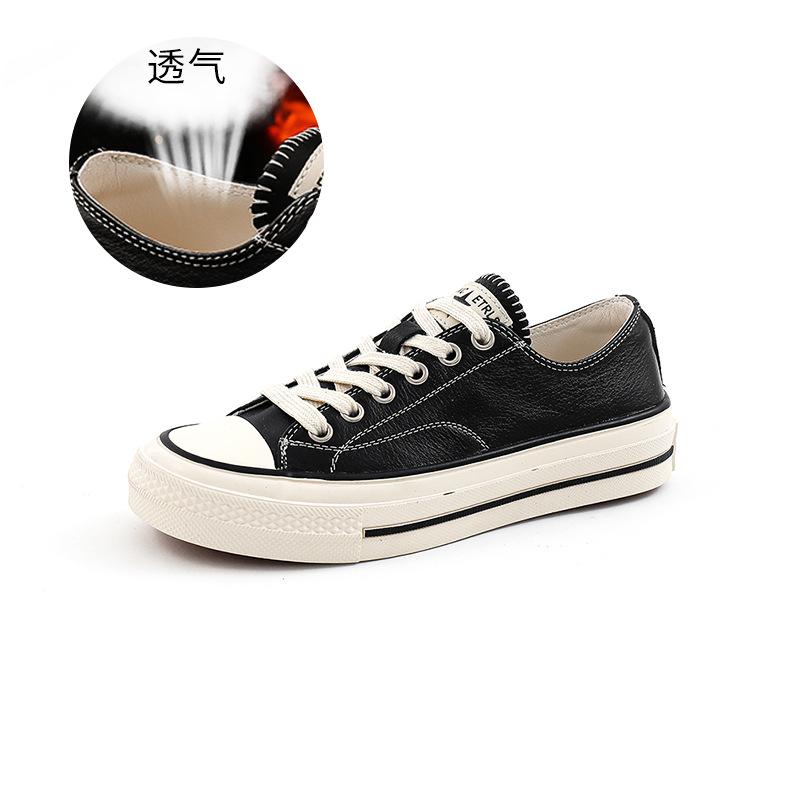 The First Layer of Cowhide Little White Shoes Women's 2025 Spring New Shoes Women's Versatile Casual Women's Shoes Flat Single Shoes Soft Leather Wome