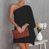 Mini Abito da Donna a Spalla Singola con Maniche Dolman Vestibilità Larga Stampa Floreale Casual Estivo