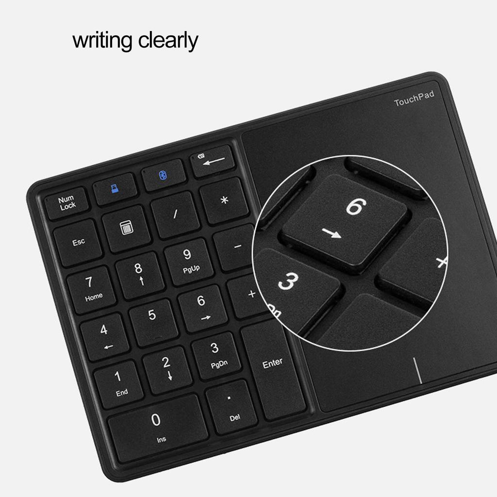 Wireless Numeric Keypad 2.4G Ergonomic 7.5 Degree Angle 10m Receiving Type C Port 22 Keys Number Keypad with Toucad