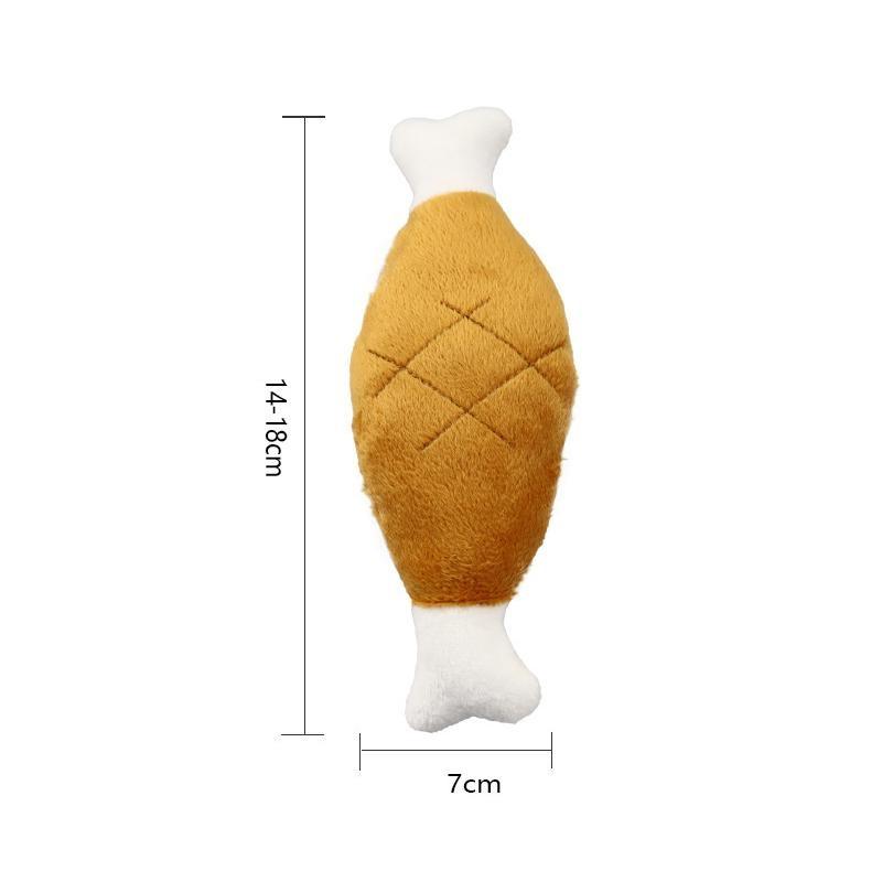 Dog Squeaky Toy, Dog Chicken Legs Bone Pet Funny Squeaky Toy Dog Plush Toy for Small Medium Large Dogs and Cats