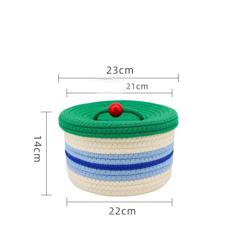 Colourful Handwoven Basket Cosmetic Storage Bag  Sundries Toy Sundries Organizer Desk Decor