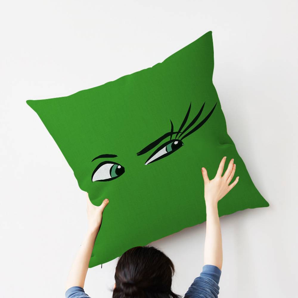 CARTOON ANGRY Funny Face Eyes Maple Design Cushion Cover Happy Autumn Harvest decor Holiday Decorati Pillow Cover