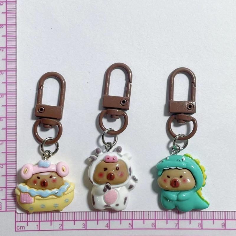 Set of 5/6 Capybara Key Rings Multifuntional Resin Accessory Cartoon Capybara Bag Pendant Suitable for Key and Bag