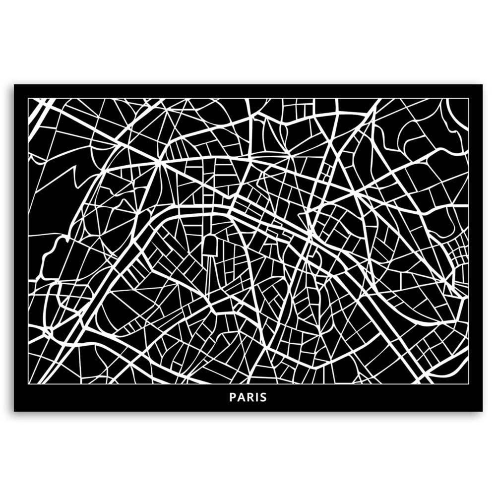 Canvas Print, Plan of Paris Streets