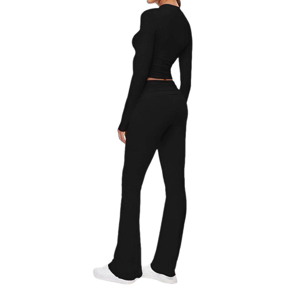 Women's Color Casual Top Pants Fashion Two-piece Set