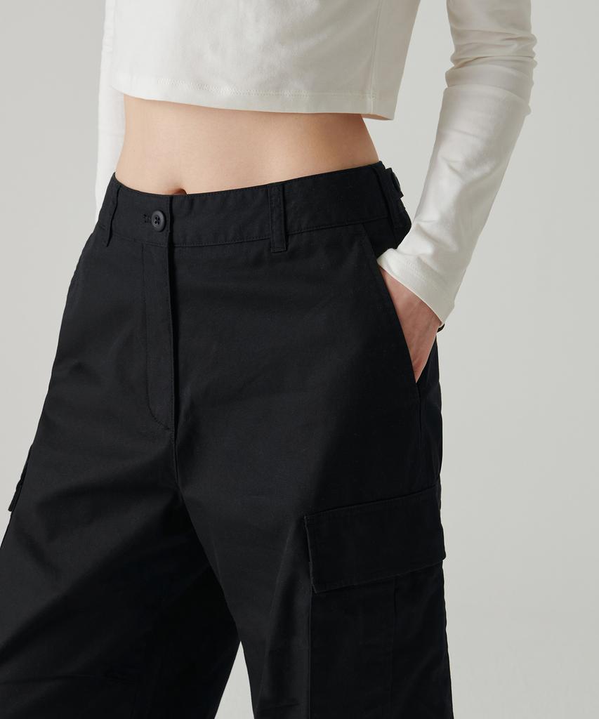 MUSINSA STANDARD WOMAN Women'S Wide Cargo Pants [Black]