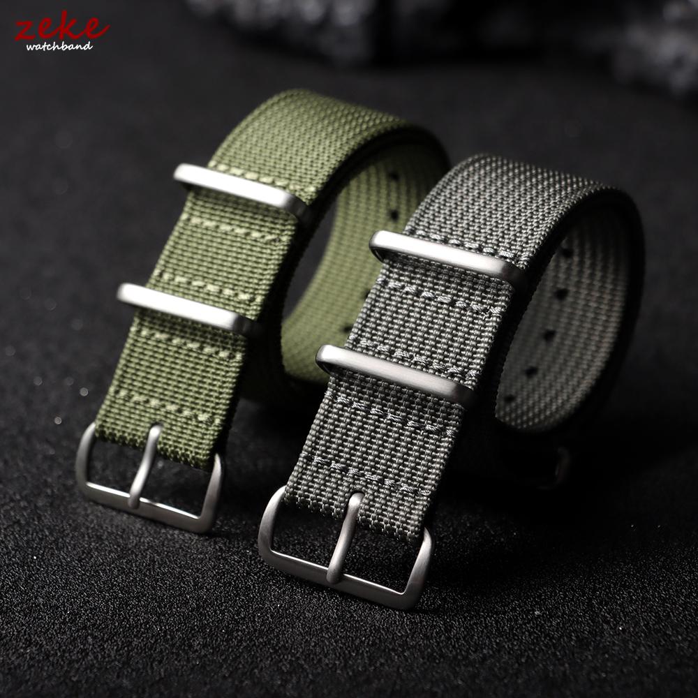 Prémiový žebrovaný nylonový řemínek k hodinkám 18mm 19mm 20mm 22mm pro Omega Vojenský neformální řemínek pro Seiko Armádní sportovní náhradní řemínek