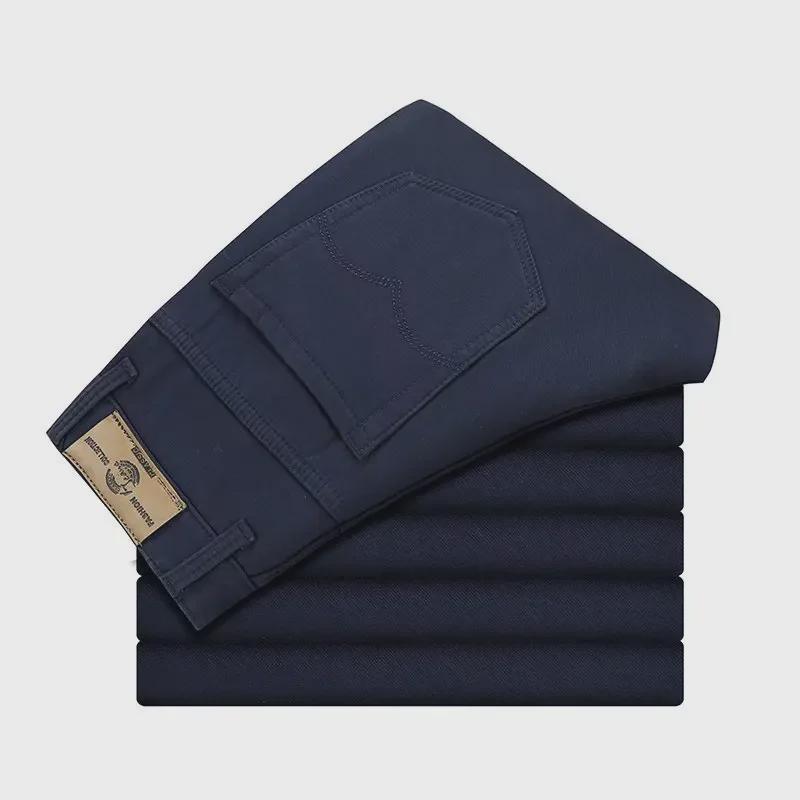 Men's Spring and Summer Solid Color Straight Slim Trousers - Korean Style, Large Size